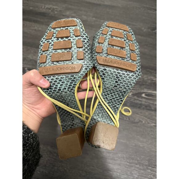 Ulla Johnson Nicolette Lace-up High Heel turquoise and yellow size EU 37 US 7 - Picture 5 of 5